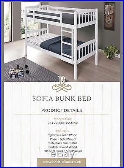 white single bunk beds