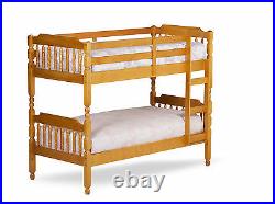 2FT6 Small Single Colonial Spindle Bunk Bed In Honey Pine