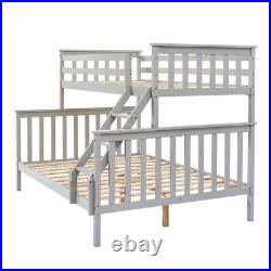 2 in 1 Bed Frame 3ft Single + 4ft6 Double Bed Frame Wooden Bunk Bed with Slats