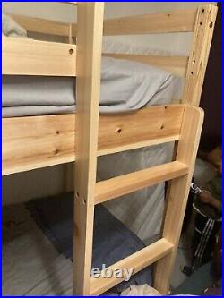 2ft6 small single, Caramel Wooden Bunk Bed and 2 Mattresses for Both beds