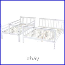 3FT 4FT6 Convertible Triple Bunk Bed Pine Wooden Kids Bed Frame 90x190 135x200