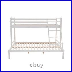 3FT / 4FT6 Triple Bunk Bed Pine Wood Kids Children Bed Frame with Stair in White