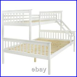 3FT 4FT&6 Triple Detachable Bunk Bed Children Adult Kids 3 Person Solid Pine Bed