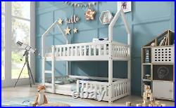 3FT 90x190 Kids Bunk Bed Frame Treehouse Single Bed High Sleeper Pine Wooden Bed