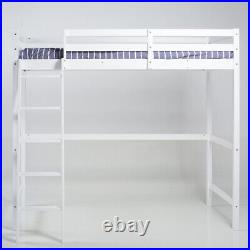 3FT Bunk Bed High Sleeper Solid Wood Bed Frame Slats Ladder Children Kids Single