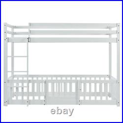 3FT Bunk Beds Kids Toddlers High Sleeper Wooden Bed Frame White Solid Pine Wood