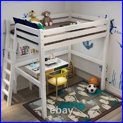 3FT High Sleeper Single Loft Bed Cabin Strong Wooden Frame Bunk Bed Kids Bedroom