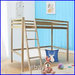 3FT High Tall Sleeper Cabin Bunk Bed +Ladder Kids Solid Wooden Pine Bedroom Loft