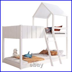 3FT Kids Wooden Bunk Bed Loft Bed Treehouse Mid Sleeper Cabin Bed White MI