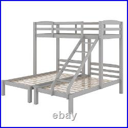 3FT Ladder Triple Sleeper 90x200 90x190 Solid Pine Wood Bunk Bed Kid Bed Frame