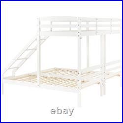 3FT Ladder Triple Sleepers 90x200 90x190 Solid Pine Wood Bunk Bed Kids Bed Frame