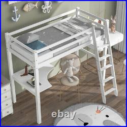 3FT Loft Bunk Bed Kids Wooden Bed Frame Single Childrens Sleeper Beds With Desk