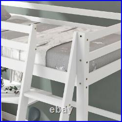 3FT Loft Bunk Bed Kids Wooden Bed Frame Single Childrens Sleeper Beds With Desk