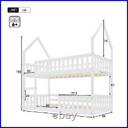 3FT Single Bunk Bed, Twin Sleeper Bed House Bed Kids Teens Bed Frames with Ladder