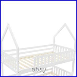 3FT Single Bunk Bed, Twin Sleeper Bed House Bed Kids Teens Bed Frames with Ladder