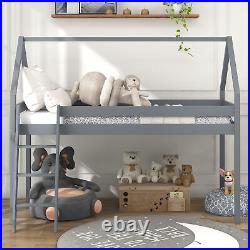 3FT Single Treehouse Loft Bed Frame Mid-Sleeper Cabin Bunk Bed Kids Children Bed