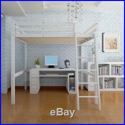 3FT Single Wooden Kids Bed High Sleeper Frame Bedroom Childrens Cabin Bunk Pine