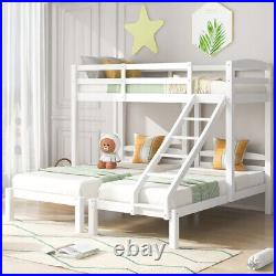 3FT Triple Sleeper Table Ladder Solid Pine Wooden Bunk Bed Children Single FG