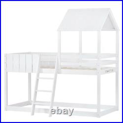 3FT Wooden Treehouse Single Bunk Bed Single Bed Frames Kids Sleeper House Canopy
