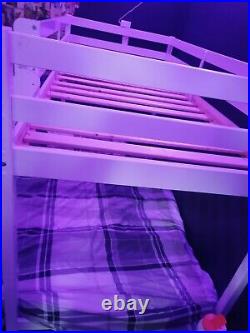 3 Sleeper White Pine Wooden Triple Bunk Bed Frame Double & Single Kids Bedroom
