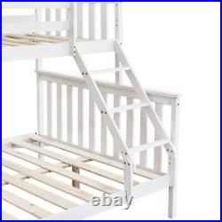 3 Sleeper Wood Pine Single Double Bunk Bed Bedstead for Kid Child Adult Guest UK