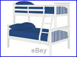 3ft + 3ft Single Bunk Bed Or 3ft + 4ft6 Double Wooden Bunk Bed In White