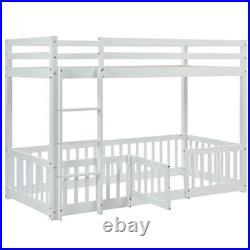 3ft Bunk Beds Cabin Wood Bed Frame Kids Children Sleeper with Fences & Ladder FD