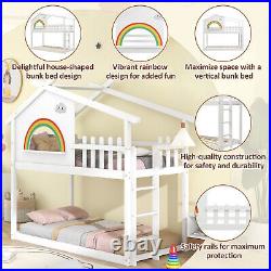 3ft Children's Bunk Beds Solid Pine Wood Kids Treehouse Single Bed Frame HE