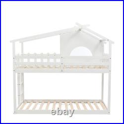 3ft Children's Bunk Beds Solid Pine Wood Kids Treehouse Single Bed Frame HE