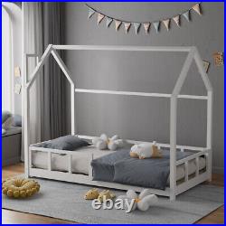 3ft High Sleeper Pine Wood Loft Bed Frame Kids Bedroom Single Bunk Bed with Stairs