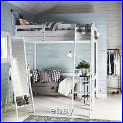 3ft Kids Bunk Bed Pine Wood Single Bed Frame & Ladder Loft Cabin Mid Sleeper uk