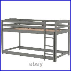 3ft Pine Wood Bunk Bed Frame Kids Mid Sleeper 190x90cm Double Bed Children Grey
