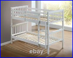 3ft Shaker Style Wooden Bunk Bed Available In Beech / White 6 Mattress Option