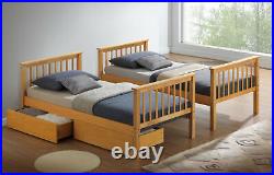 3ft Shaker Style Wooden Bunk Bed Available In Beech / White 6 Mattress Option