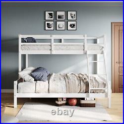 3ft Single 4ft6 Double Triple Bunk Bed Solid Pine Wood Children White Bed Frame