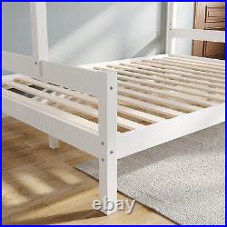 3ft Single 4ft6 Double Triple Bunk Bed Solid Pine Wood Children White Bed Frame