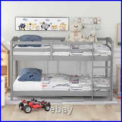 3ft Single Bunk Beds Kids Bed Grey Pine Wood Bed Frame Childrens High Sleeper