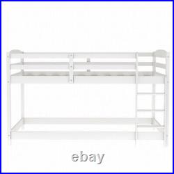 3ft Single Bunk Beds Kids Bed Pine Wood Bed Frame Childrens High Sleeper White
