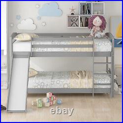 3ft Single Bunk Beds Kids Wood Bed Frame Bedroom Furniture High Sleeper with Slide