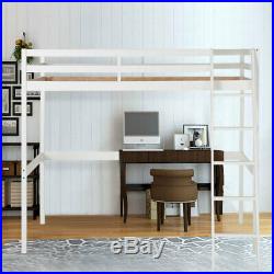 3ft Single Loft Bed High Sleeper Cabin Strong Wooden Frame Bunk Bed Kids Bedroom
