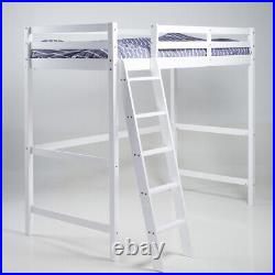 3ft Solid Wooden Bed Frame Single Bed Kid High Sleeper Loft Cabin Bunk Bed White