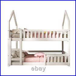 3ft Wooden Bunk Bed Single Bed Twin Sleeper Bed Frame for Kid Children with Ladder