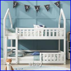 3ft Wooden Bunk Bed Single Bed Twin Sleeper Bed Frame for Kid Children with Ladder