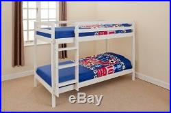 3ft or 2ft6 shorty Wooden Bunk Bed Kids in White or Pine & Mattress Options