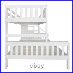 4.6FT Bunk Bed Kids Bunk Bed With Storage Stairs Small Blackboard Guardrail