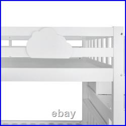 4.6FT Bunk Bed Kids Bunk Bed With Storage Stairs Small Blackboard Guardrail