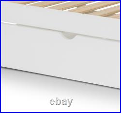 90cm Bed Nova Bunk Bed Single Two Tone Solid Pine 3ft Bed Frame Underbed Trundle
