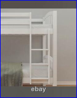 American White Finish Solid Pine Wooden Bunk Bed Frame 3ft Single