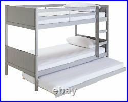 Argos Home Detachable Bunk Bed Frame with Trundle Grey