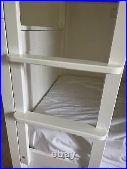 Aspace Wooden Bunk Bed In White Satin. 201cm Long X 100cm Wide